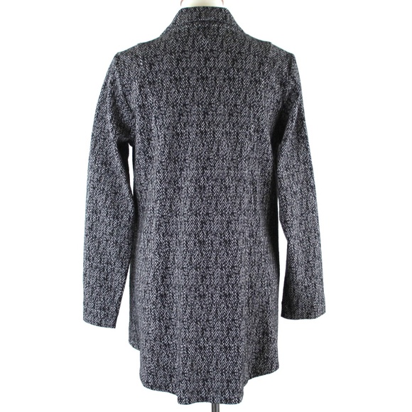 Comfy USA Dee Black White Chevron Knit Button Front Tunic Blazer Jacket S NWT - Picture 4 of 6
